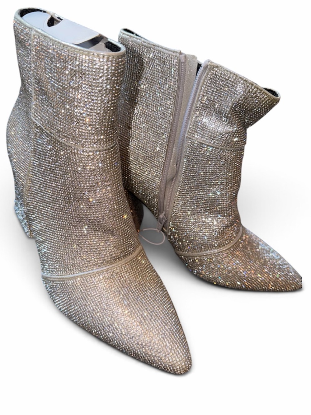 a new day Silver Rhinestone Pointed-Toe Ankle Booties